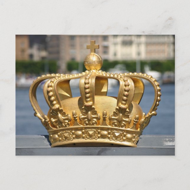 Gilded Crown, Skeppsholm Bridge, Stockholm Sweden Postcard (Front)
