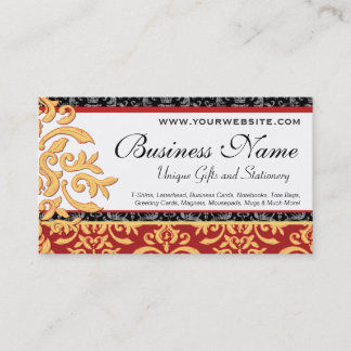 Gilded Damask Business Card for Elegant Shop