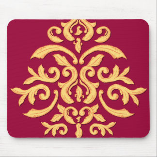 Gilded Damask Mousepad for the Elegant Office Desk