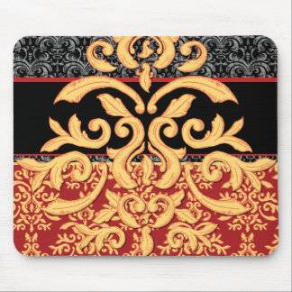 Gilded Damask Mousepad for the Elegant Office Desk