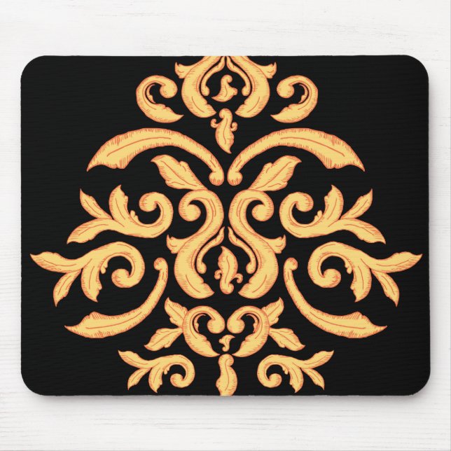 Gilded Damask Mousepad for the Elegant Office Desk (Front)