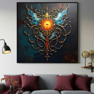 Gilded Dragon Heart Canvas Print