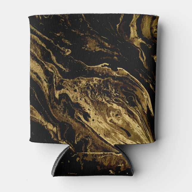 Gilded Elegance: Marbling's Splendid Magic Can Cooler (Front)