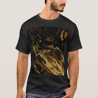 Gilded Elegance: Marbling's Splendid Magic T-Shirt