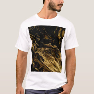 Gilded Elegance: Marbling's Splendid Magic T-Shirt