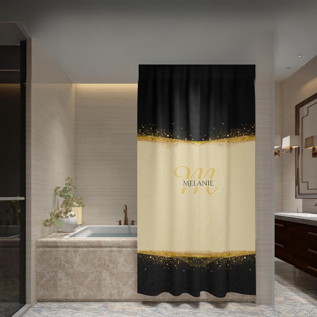 Gilded Elegance Personalised Shower Curtain (Creator Uploaded)