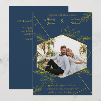 Gilded Elegance Photo Wedding Invitation