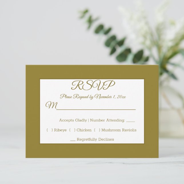 Gilded Elegance RSVP Card (Standing Front)