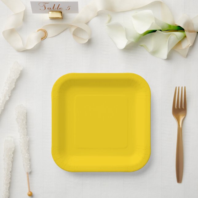 Gilded Elegance Soft Gold Paper Plate (Wedding)