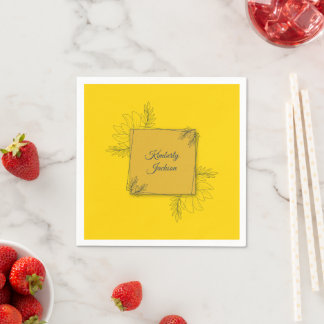 Gilded Elegance Square Bridal Shower Napkin