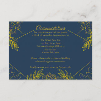 Gilded Elegance Wedding Accommodations Enclosure Card