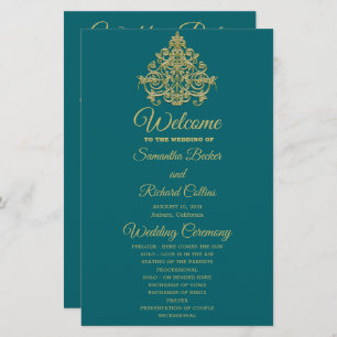 Gilded Elegance Wedding Program