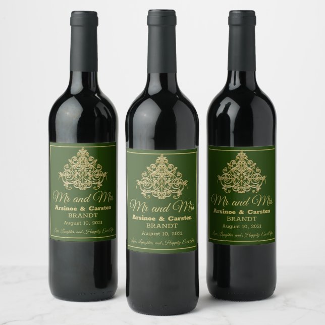 Gilded Elegance Wine Label (Bottles)