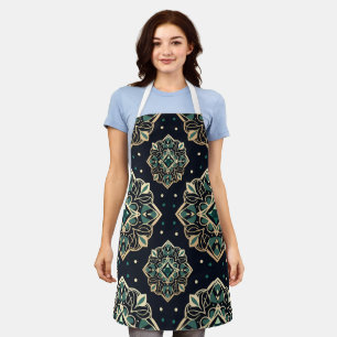 Gilded Emerald Mandala Apron