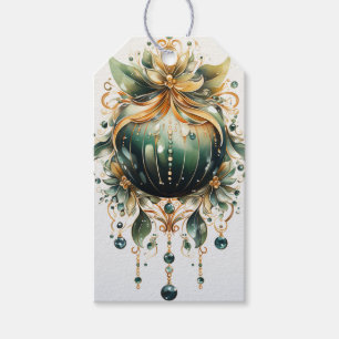 Gilded Emeralds: Green and Gold Symphony Gift Tags