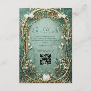 Gilded Fairytale Art Nouveau Wedding Enclosure Card