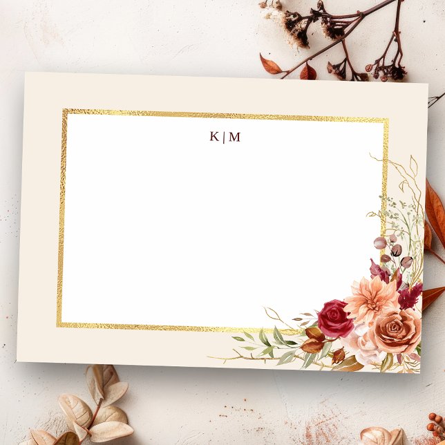 Gilded Fall Terracotta Floral Card (Creator Uploaded)