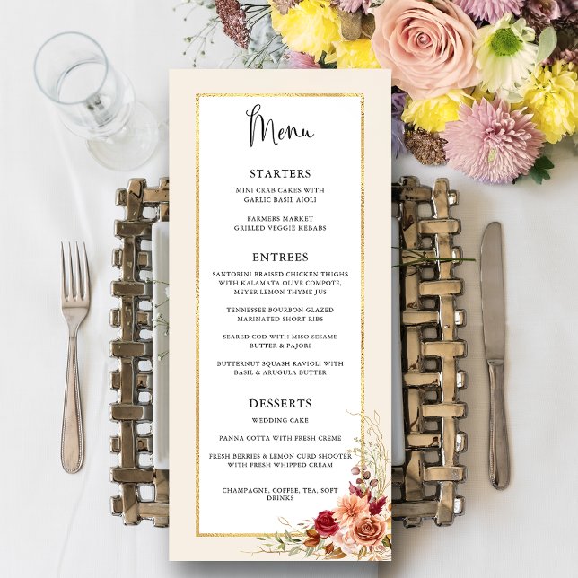 Gilded Fall Terracotta Floral Menu (Creator Uploaded)
