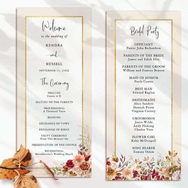 Gilded Fall Terracotta Floral Programme (Creator Uploaded)