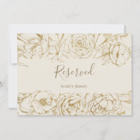 Gilded Floral | Cream and Gold Reserved Sign