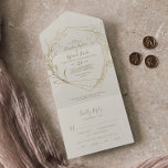 Gilded Floral | Cream and Gold Wedding All In One Invitation<br><div class="desc">This gilded floral cream and gold wedding all in one invitation is perfect for an elegant wedding. The modern boho design features a whimsical arrangement of faux gold foil hand drawn flowers, leaves and botanicals on a cream background. Hand write your guest addresses on the back of the folded invitation,...</div>