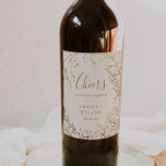Gilded Floral | Cream Cheers Wedding Wine Labels<br><div class="desc">These gilded floral cream cheers wedding wine labels are perfect for an elegant wedding reception. The modern boho design features a whimsical arrangement of faux gold foil hand drawn flowers, leaves and botanicals on a cream background. Personalise the wine bottle stickers with the names and date. These labels can be...</div>