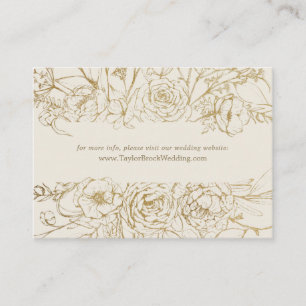 Gilded Floral   Cream & Gold Wedding Website Enclosure Card