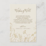Gilded Floral | Cream Wedding Wishing Well Card<br><div class="desc">This gilded floral cream wedding wishing well card is perfect for an elegant wedding. The modern boho design features a whimsical arrangement of faux gold foil hand drawn flowers, leaves and botanicals on a cream background. Personalise this invitation enclosure card with your names, and a short wishing well poem. Please...</div>