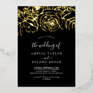 Gilded Floral   Gold Foil Black The Wedding Of