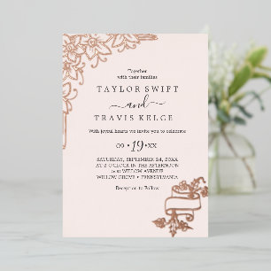 Gilded Floral Gold Foil Burgundy All-In-One