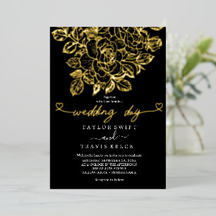 Gilded Floral   Gold Foil Burgundy Wedding day