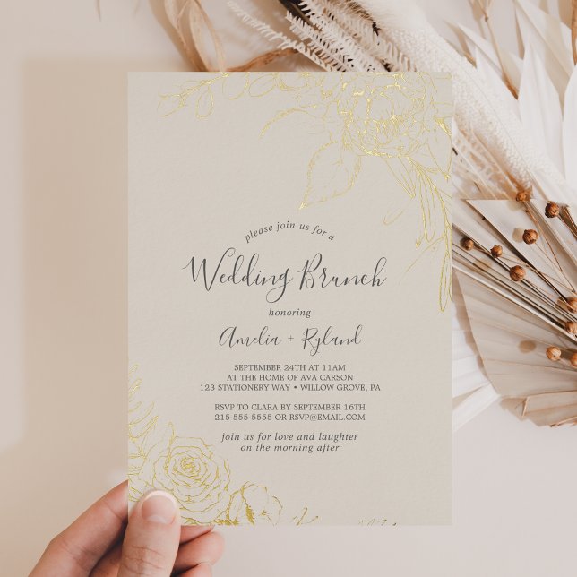 Gilded Floral | Gold Foil Flowers Wedding Brunch (Creator Uploaded)