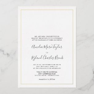 Gilded Floral Gold Foil Formal Wedding