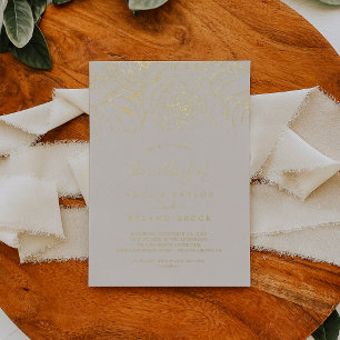 Gilded Floral Gold Foil Ivory Wedding