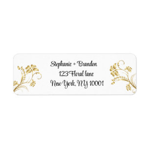 Gilded Floral Gold Modern Return Address Labels