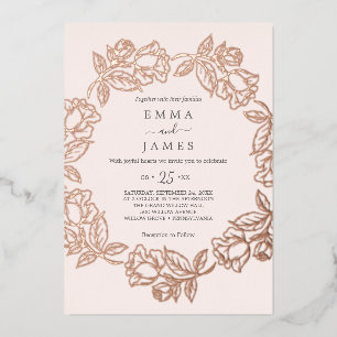 Gilded Floral Rose Gold Foil Blush Wedding