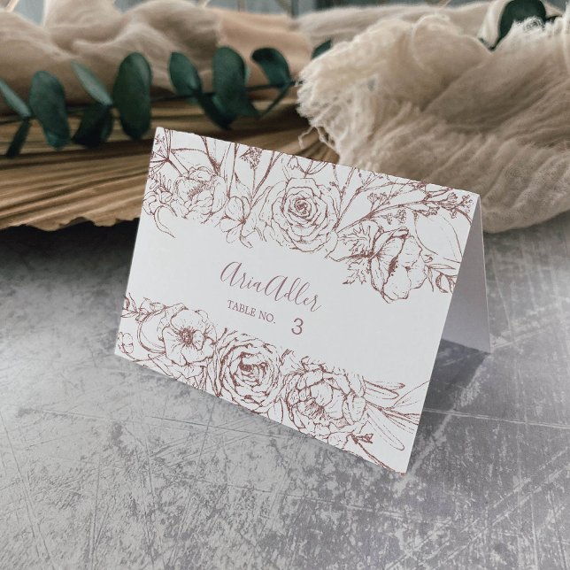 Gilded Floral | Rose Gold Wedding Place Cards (Creator Uploaded)