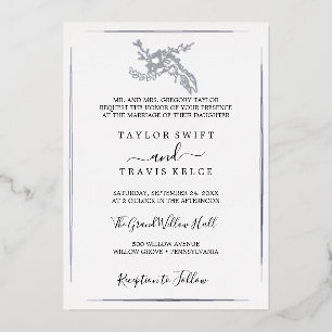 Gilded Floral   Silver Foil Formal Wedding 