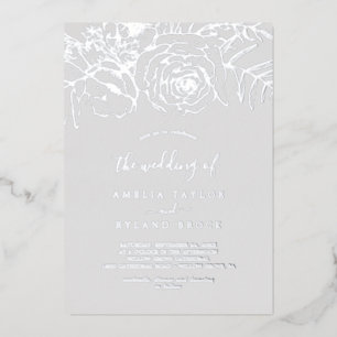 Gilded Floral Silver Foil Grey The Wedding Of