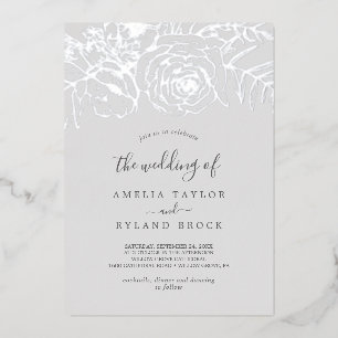 Gilded Floral Silver Foil Grey The Wedding Of