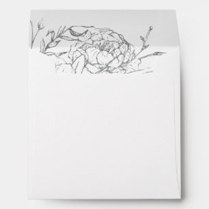 Gilded Floral Silver & White Wedding Invitation Envelope