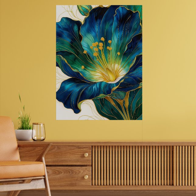 Gilded Flower Poster | Wall Art (Living Room 2)