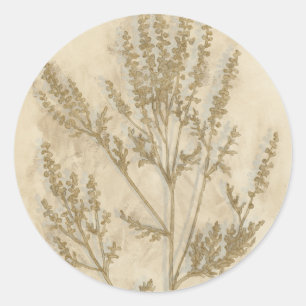 Gilded Foliage II Classic Round Sticker