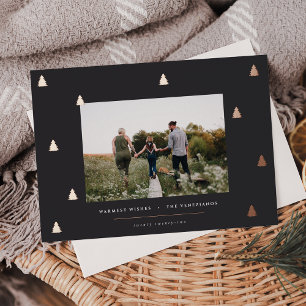 Gilded Forest   Elegant Christmas Photo Foil Holiday Card