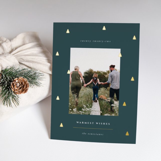 Gilded Forest | Elegant Christmas Photo Foil Holiday Card (Creator Uploaded)