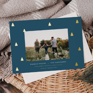 Gilded Forest   Elegant Christmas Photo Foil Holiday Card