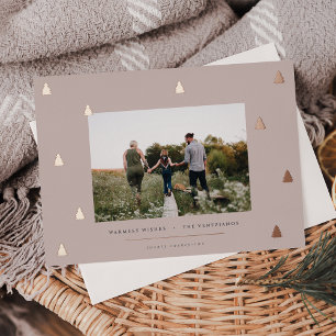 Gilded Forest Elegant Christmas Photo Foil Holiday Card