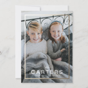 Gilded Frame Family Name Christmas Card
