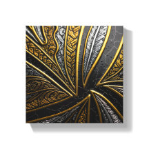 Gilded Fusion–Black & Gold Engraved Metal Wall Art