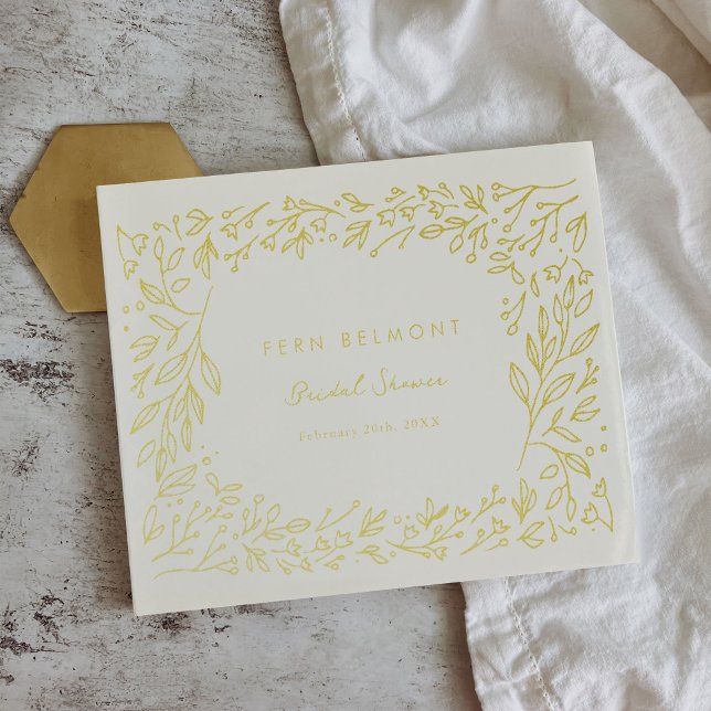 Gilded Garden Bridal Shower Gold Foil Guest Book (Gilded Garden Bridal Shower Gold Foil Guest Book)